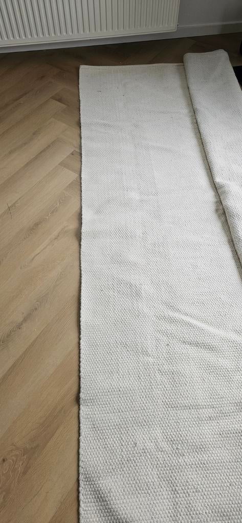 Wit vloerkleed van wol en katoen 1 maand gebruikt, Huis en Inrichting, Wit, 200 cm of meer, Zo goed als nieuw, Modern, Scandinavisch, Tijdloos