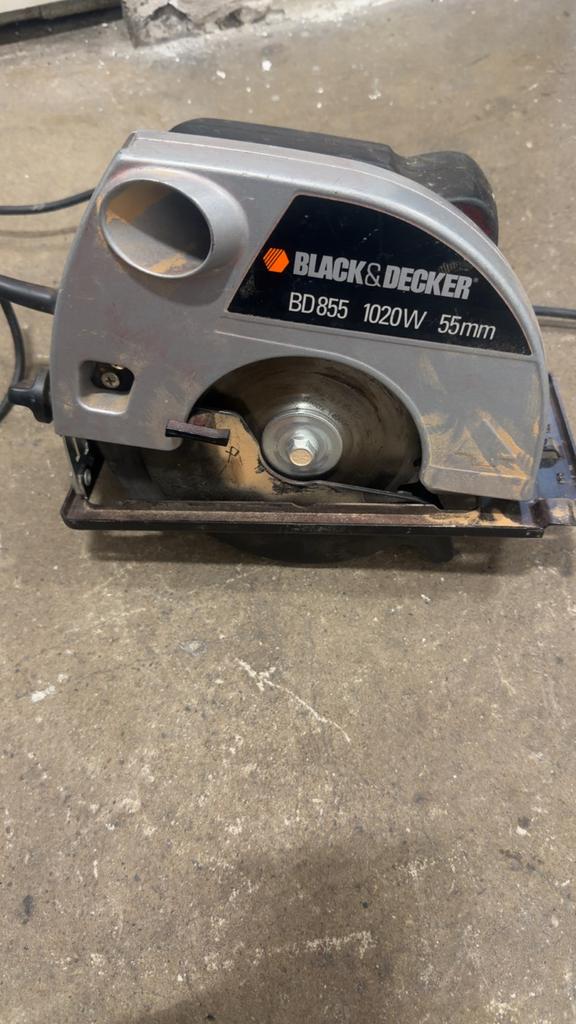 Black & Decker Cirkelzaag BD855 - 1020W, 55mm zaagdiepte, Gebruikt, Cirkelzaag, 600 tot 1200 watt, Ophalen of Verzenden