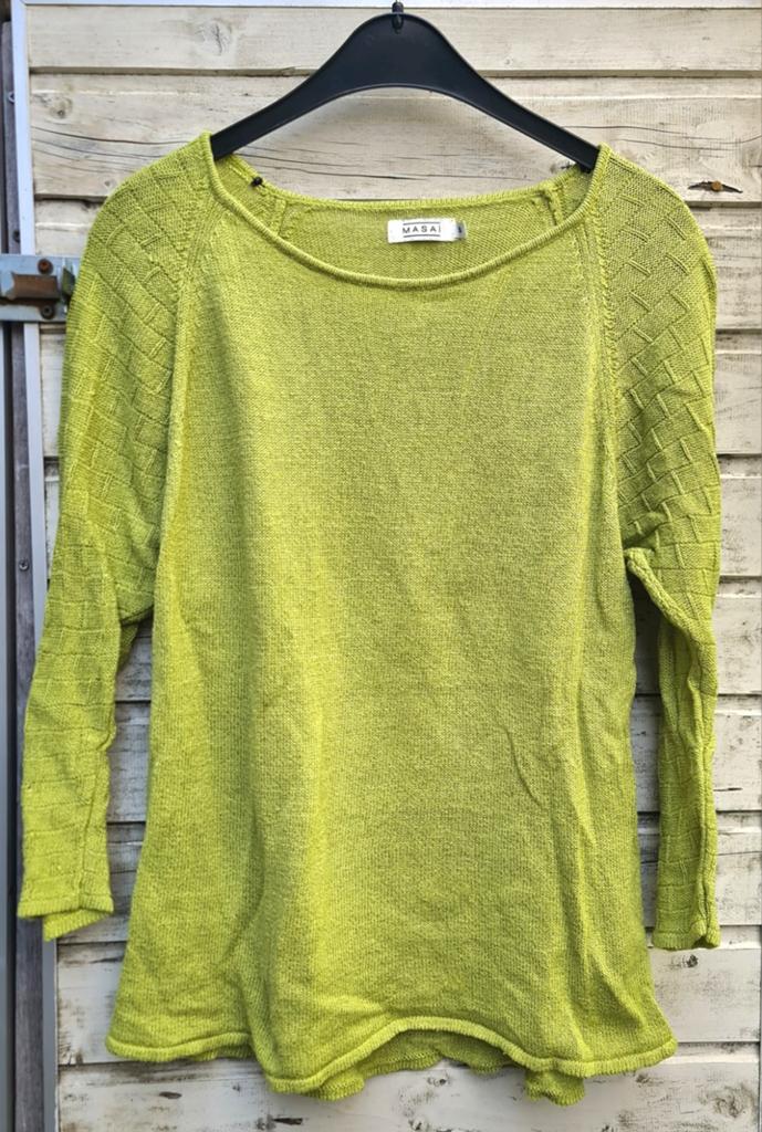 Masai trui licht groen linnen katoen visc.mix maat XL, Kleding | Dames, Ophalen of Verzenden, Zo goed als nieuw, Maat 42/44 (L)