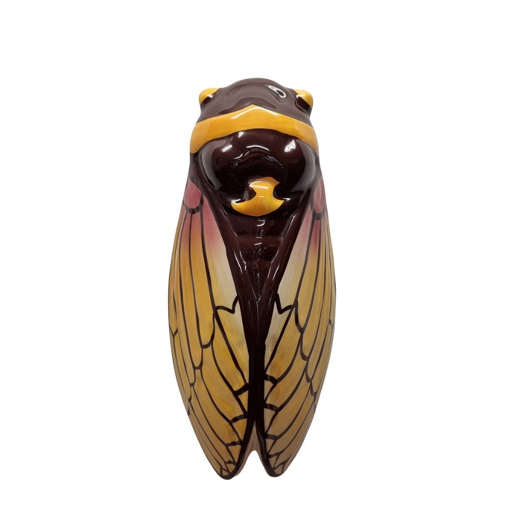 Grote Vallauris cicade muurvaas, Gebruikt, 14 cm, Decoratieobject, Steen/keramiek