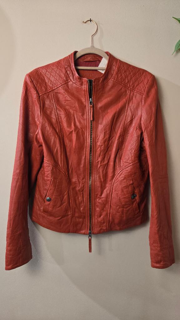 Zero Leren Jas Cognac Oranje Dames 38 / M, Kleding | Dames, Maat 38/40 (M), Zero, Oranje, Ophalen of Verzenden