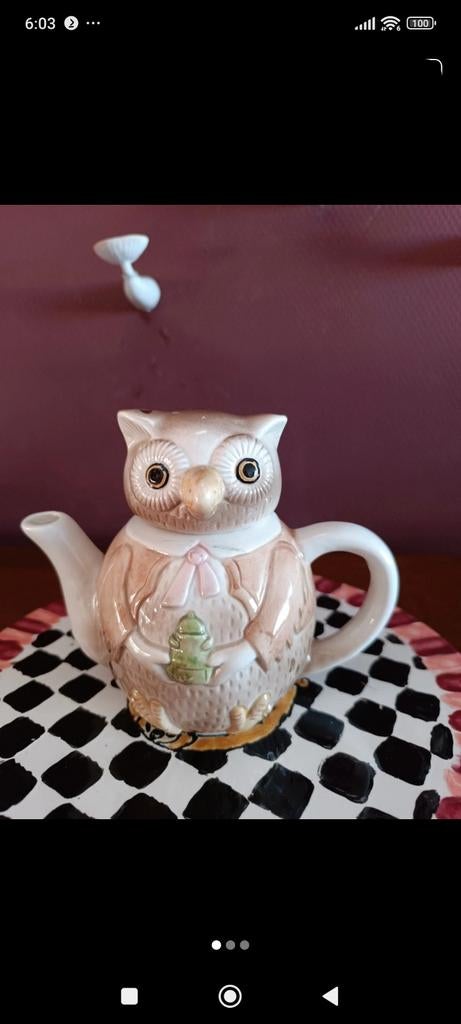 Vintage Uilen Theepot / Theekan Keramiek uil, Ophalen of Verzenden