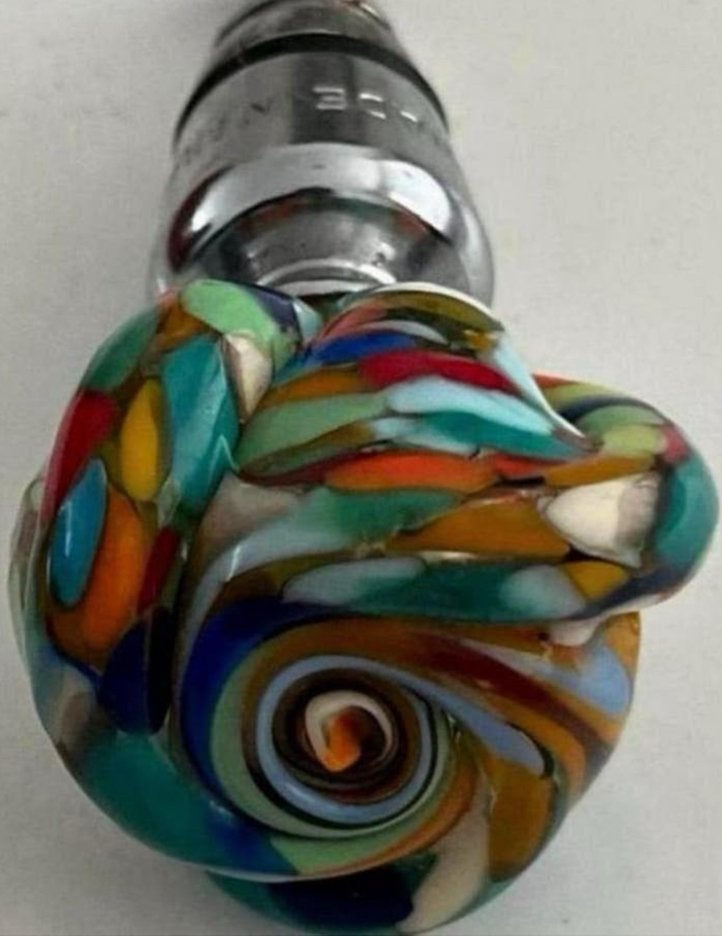 Vrolijke Flessenstop Wijn/Prosecco -Blauw,Wit, Zilver, Groen, Antiek en Kunst, Antiek | Glas en Kristal, Ophalen of Verzenden
