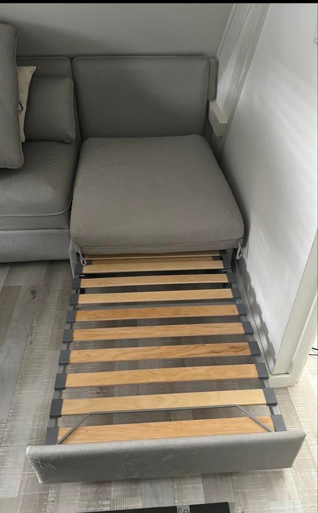 Heel goede slaapbank met lichte gebruikerssporen, Ophalen, Gebruikt, Eenpersoons, Beige