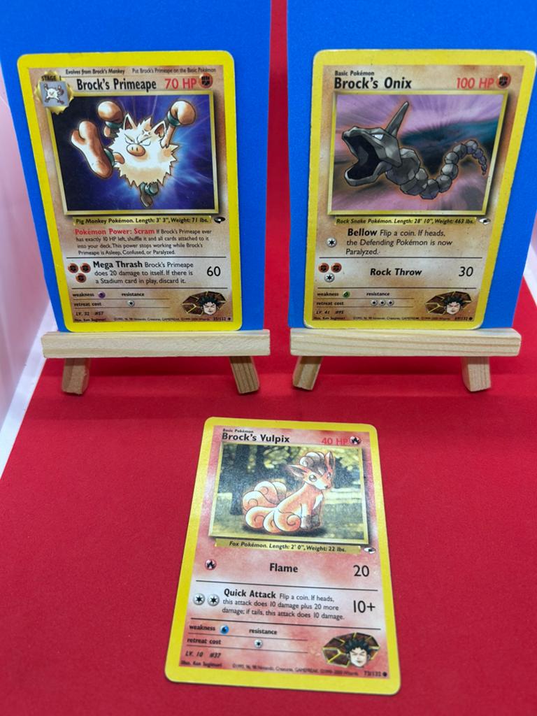 Brock Primeape Onix Vulpix bundel WOTC Gym Heroes, Ophalen of Verzenden, Zo goed als nieuw, Meerdere kaarten