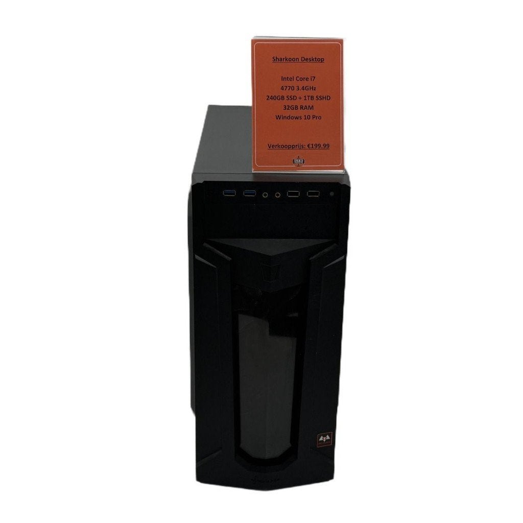 Sharkoon Desktop | i7-4770 1TB SSHD 32GB RAM, Computers en Software, Dordrecht@usedproducts.nl, Toulonselaan 72, Ophalen of Verzenden