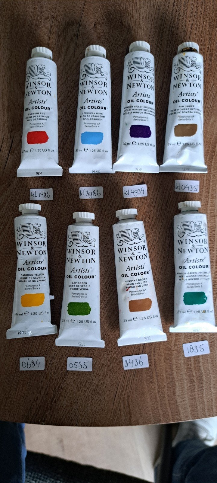 8 tubes Winsor & Newton Artists' Oil Colour olieverf, Ophalen of Verzenden
