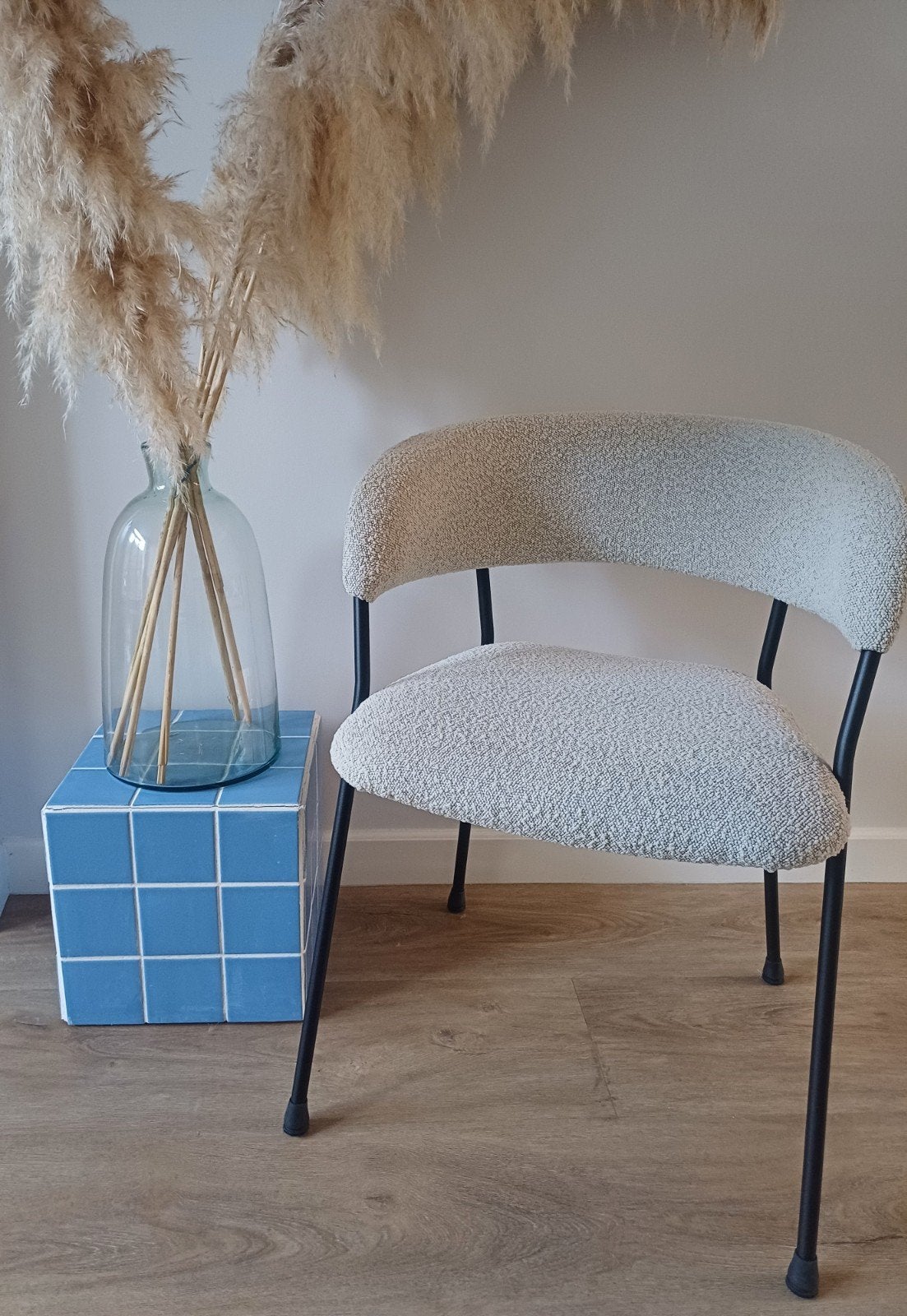 Handgemaakt, betegeld bijzettafeltje baby blauw, Minder dan 55 cm, Vierkant, Nieuw, Ophalen of Verzenden