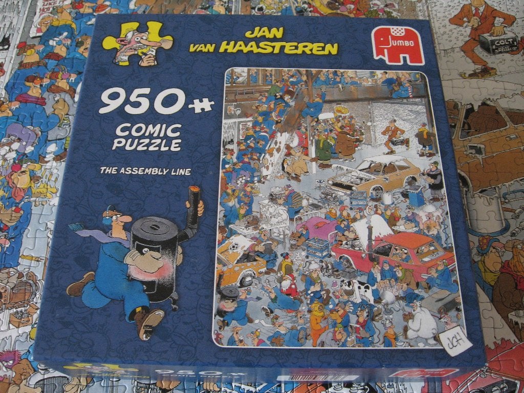 Jan van Haasteren THE ASSEMBLY LINE 950 stukjes, Ophalen of Verzenden, 500 t/m 1500 stukjes, Gebruikt, Legpuzzel