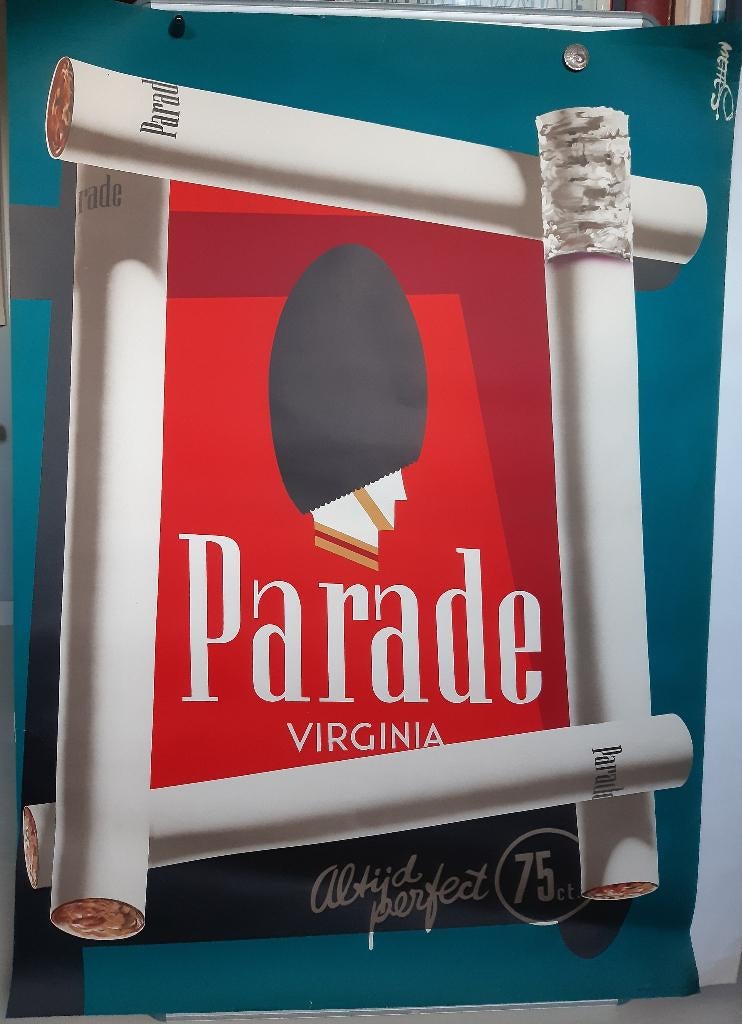 Originele Poster Mettes Parade sigaretten, Rechthoekig Staand, Verzenden, Zo goed als nieuw, A1 t/m A3