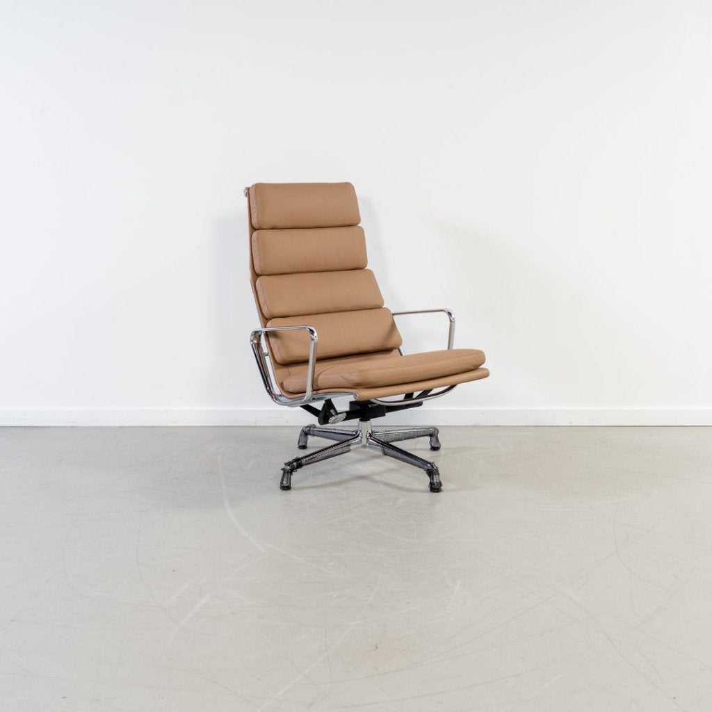 Vitra Eames EA 222 Fauteuil Camel Leer - Chroom, Niet ingevuld, Nieuw, Niet ingevuld, Niet ingevuld