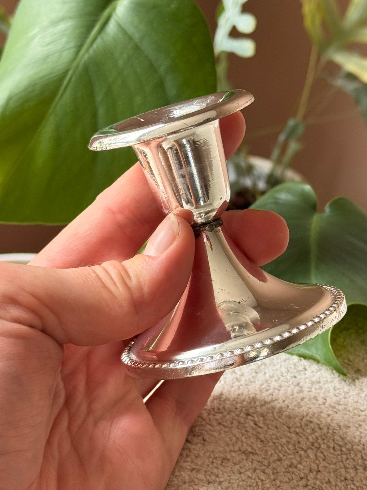 Vintage verzilverde Engelse kandelaar – Made in England, Ophalen of Verzenden