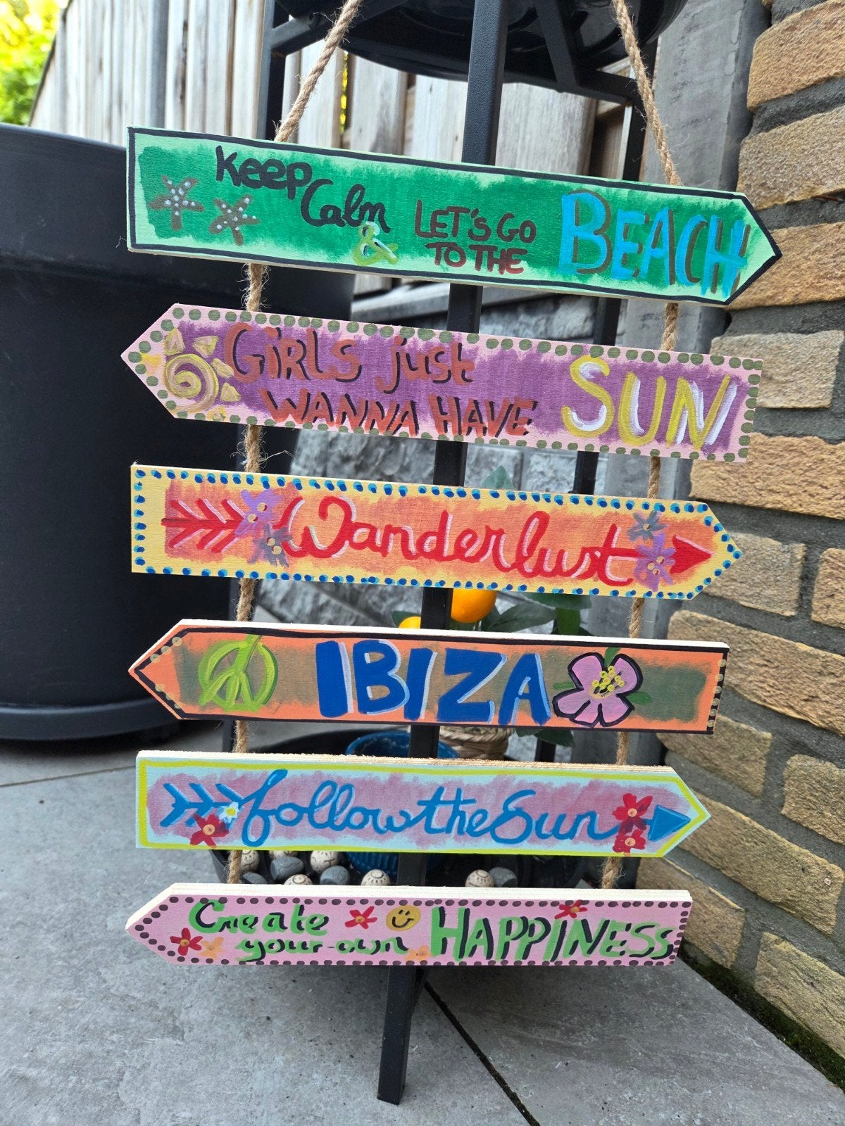 wegwijzer bordje beach, Tekstbord, Verzenden, Nieuw, Handgemaakt