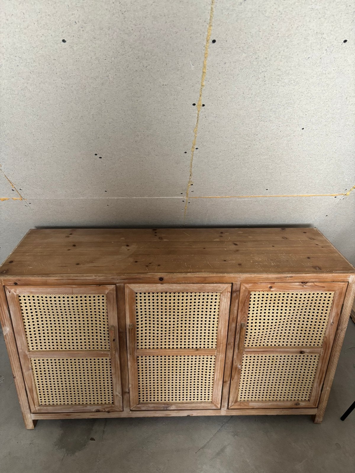 Rotan webbing dressoir kastje Xenos, Ophalen, 150 tot 200 cm, 25 tot 50 cm, Overige houtsoorten