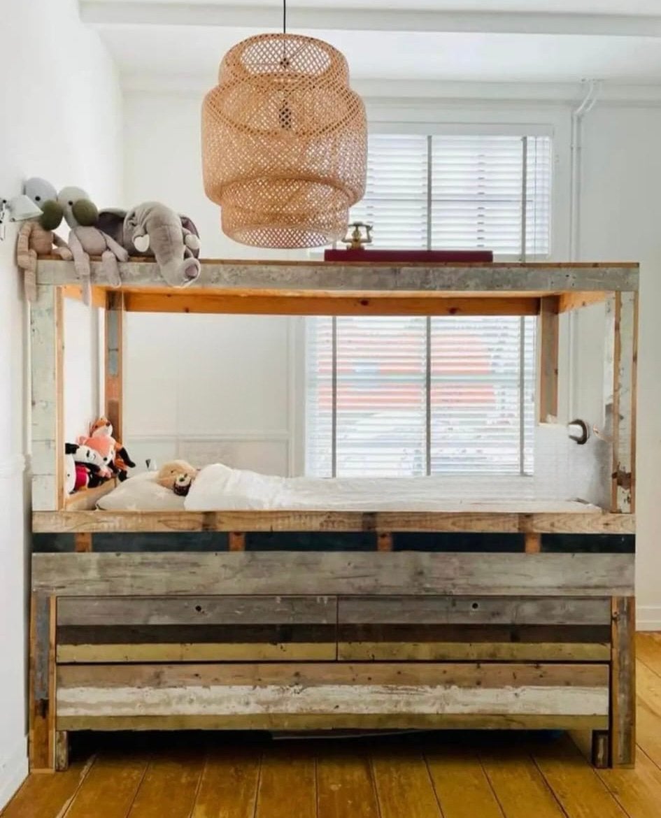 Gave hoogslaper bed Roos van Piet Hein Eek!, Ophalen, Zo goed als nieuw, 180 cm of meer, 85 tot 100 cm