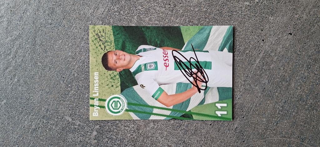 Spelerskaart met handtekening; Bryan Linssen # FC Groningen, Verzamelen, Sportartikelen en Voetbal, Nieuw, Spelerskaart, Overige binnenlandse clubs