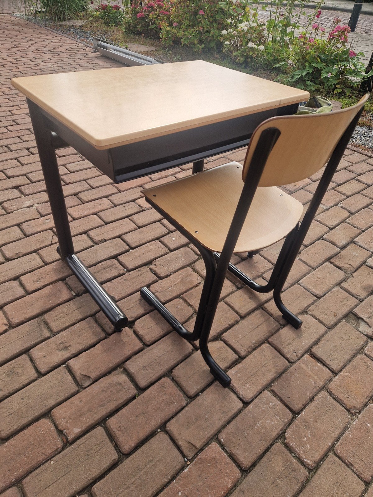 Schoolbureau met stoel - Ideaal voor thuisstudie, Ophalen, Gebruikt, Hout, Schoolbureau