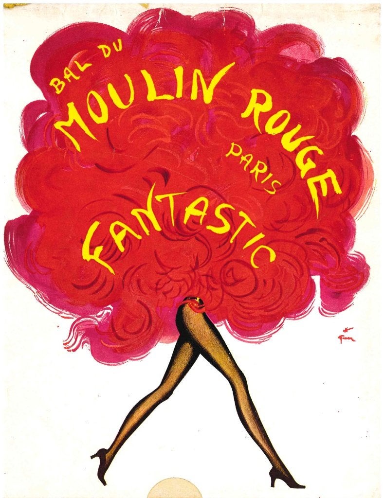 Vintage Programmaboekje Moulin Rouge Ball, Parijs, 1971, Ophalen of Verzenden, Poster, Artwork of Schilderij
