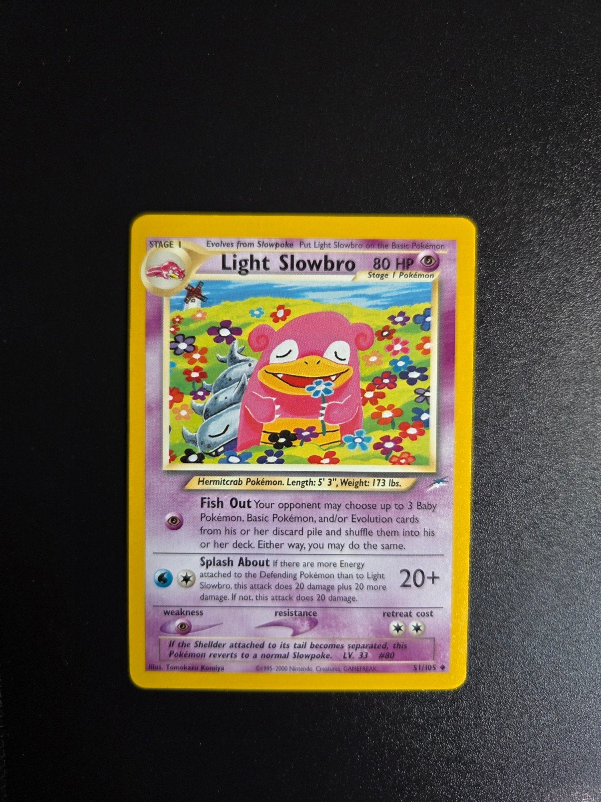 Light Slowbro 5/105 Pokemon Neo Destiny, Ophalen of Verzenden, Zo goed als nieuw, Booster