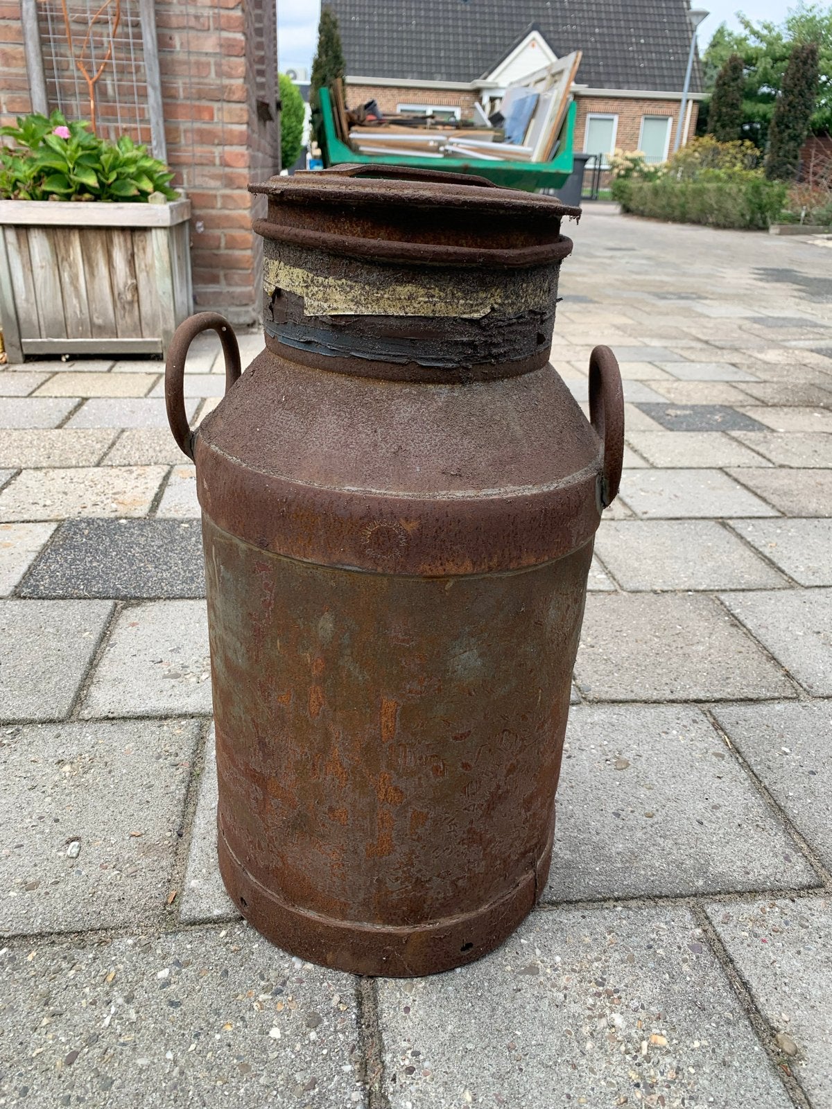 Antieke roestige melkbus - Decoratief item, Ophalen of Verzenden