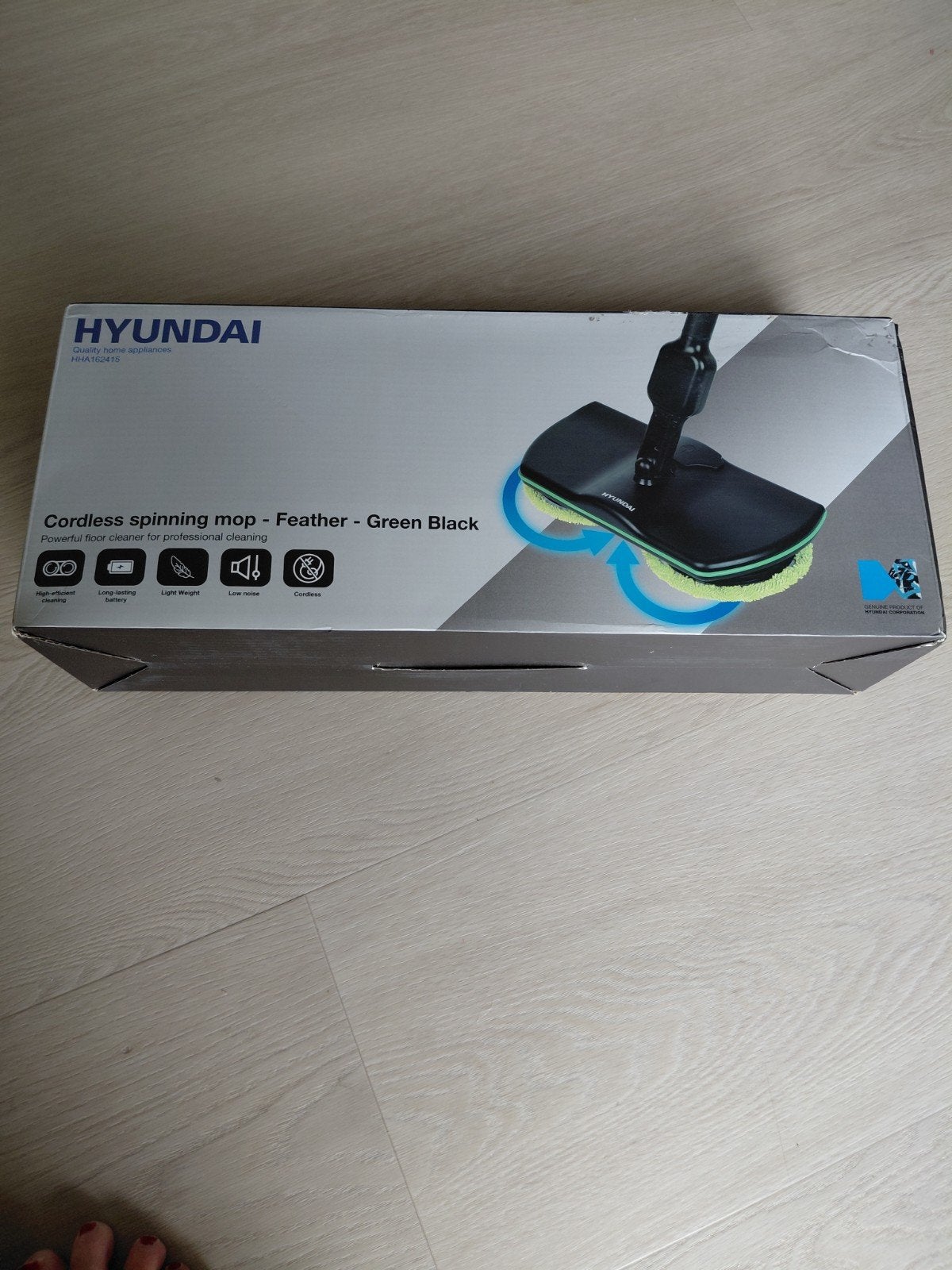 Hyundai Cordless Spinning Mop - Feather - Groen Zwart, Witgoed en Apparatuur, Ophalen, Overige merken, Nieuw, Vloerreiniger