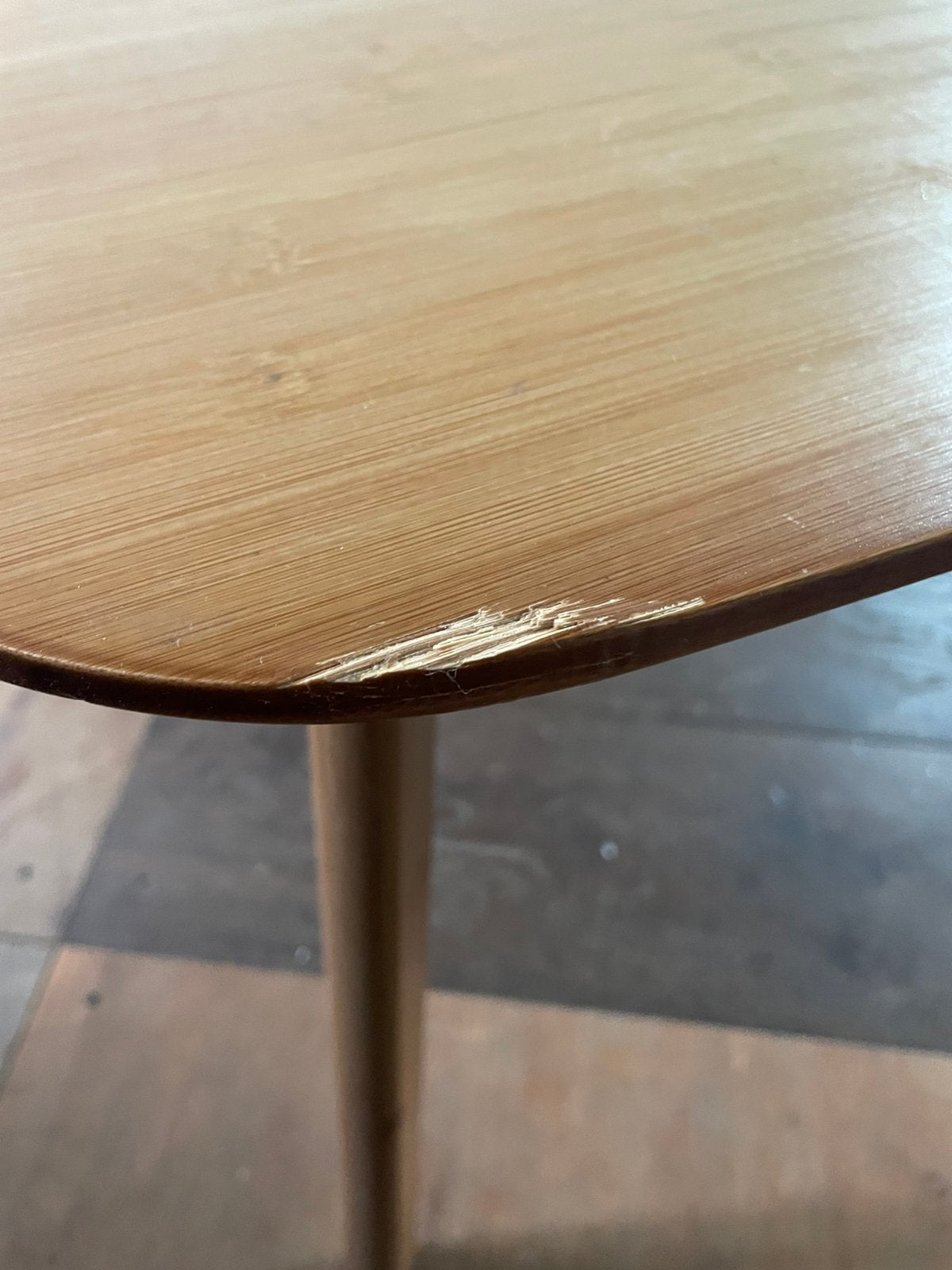 Bamboo tafel, beschadigd, Ophalen, Gebruikt, Vierkant, 75 cm of meer
