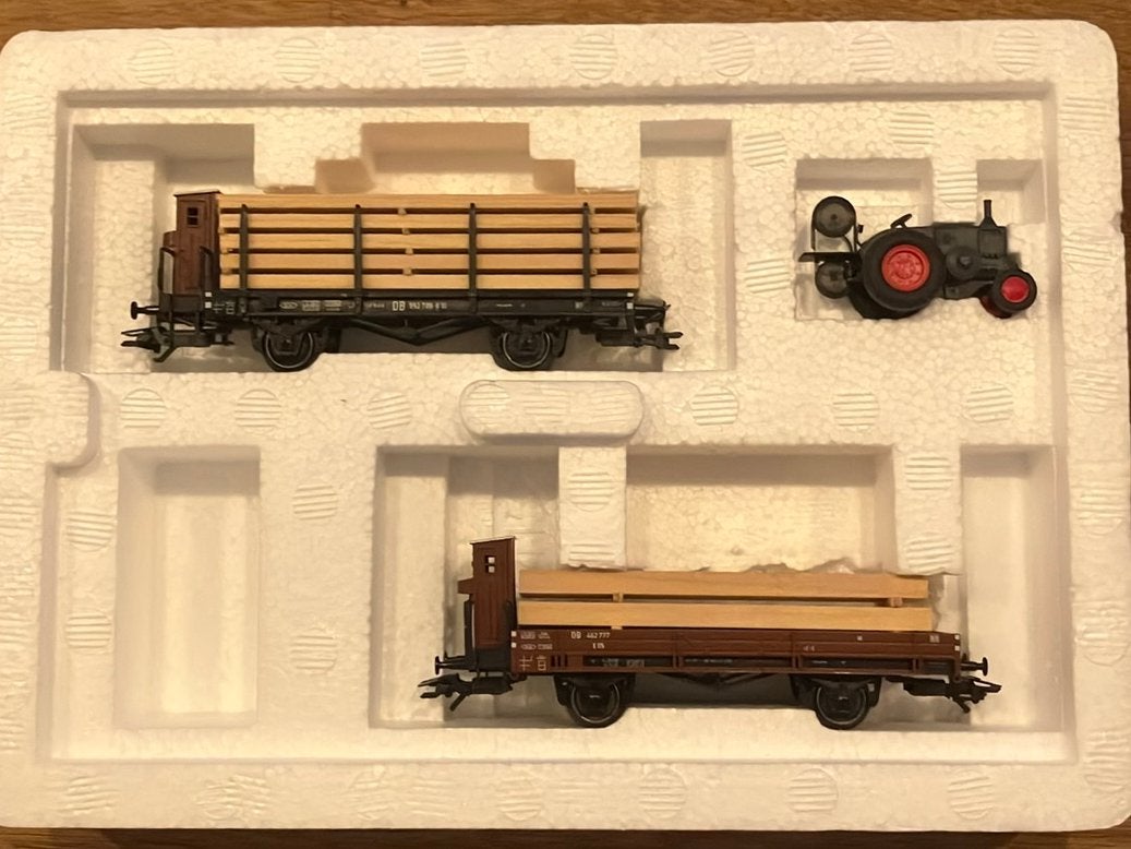 Märklin wagonset “Mobiele Houtzagerij”, Wisselstroom, Wagon, Ophalen of Verzenden, Zo goed als nieuw