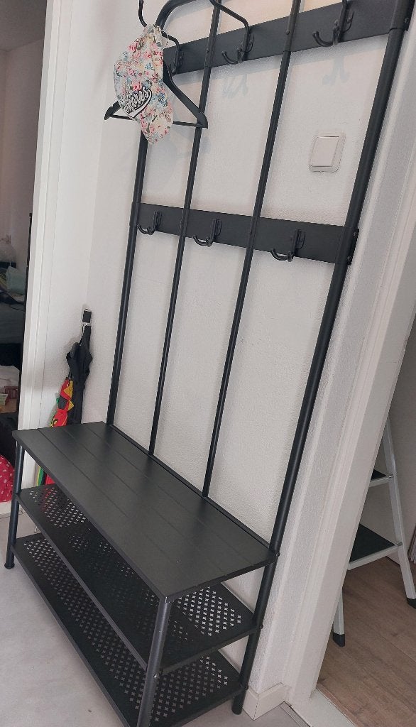 IKEA NIPÅSEN kapstok met schoenenrek, Zo goed als nieuw, Metaal, 150 tot 200 cm, Ophalen
