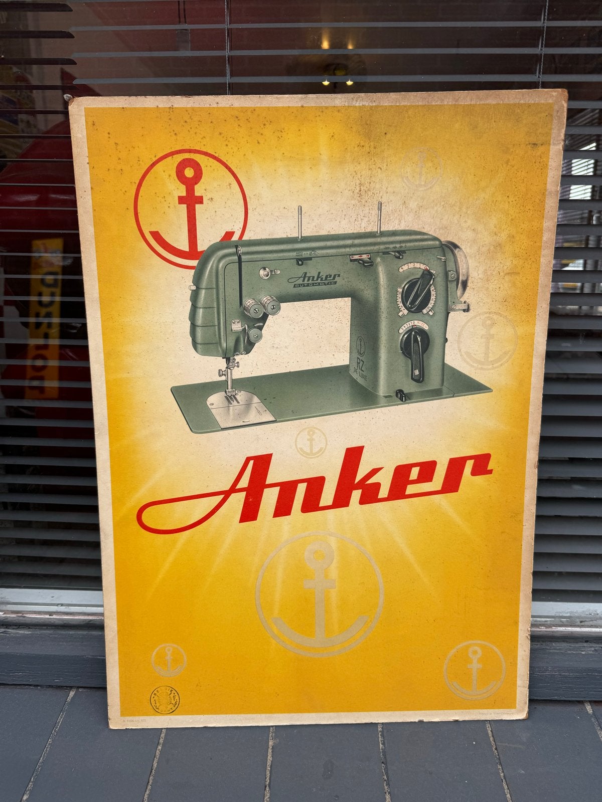 Vintage Anker Naaimachine Reclamebord - Jaren '50/'60, Ophalen of Verzenden