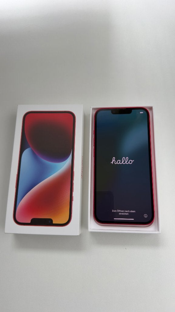 iPhone 14 256GB – Rood – originele doos + BURGA hoesjes