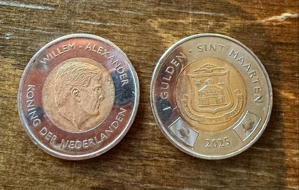 1 Gulden Sint Maarten Willem-Alexander, Koning der Nederland, Ophalen of Verzenden, Losse munt