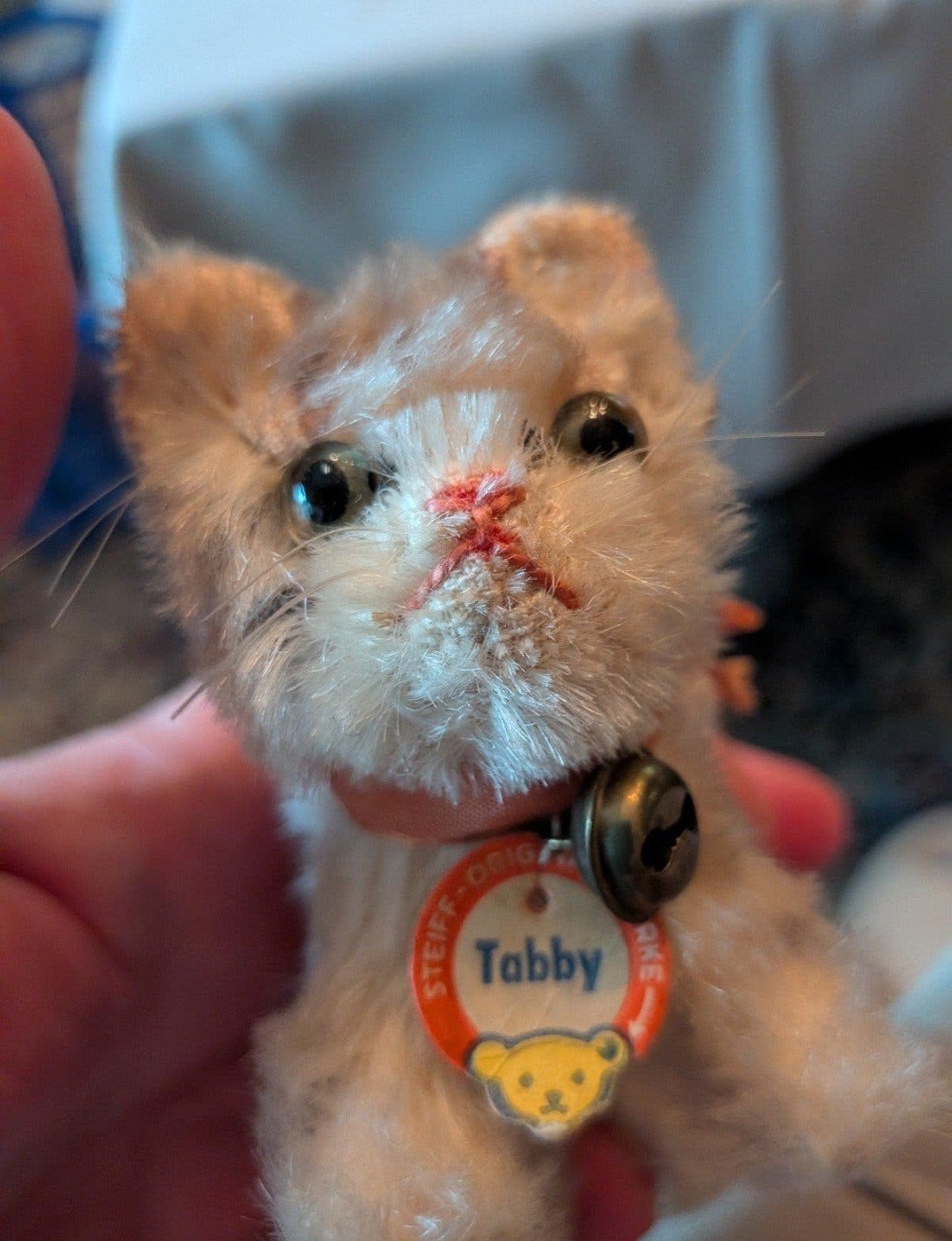 Zeldzame Steiff "Tabby" Kitten uit Jaren '50 - Volledig ID, Ophalen of Verzenden