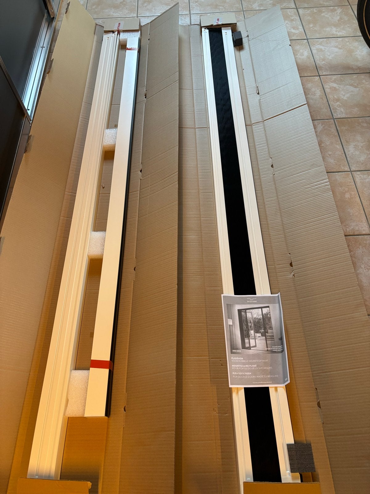 Bruynzeel Plisséhordeur S900 Serie voor dubbele deuren, Ophalen, Kunststof, Hordeur, Nieuw