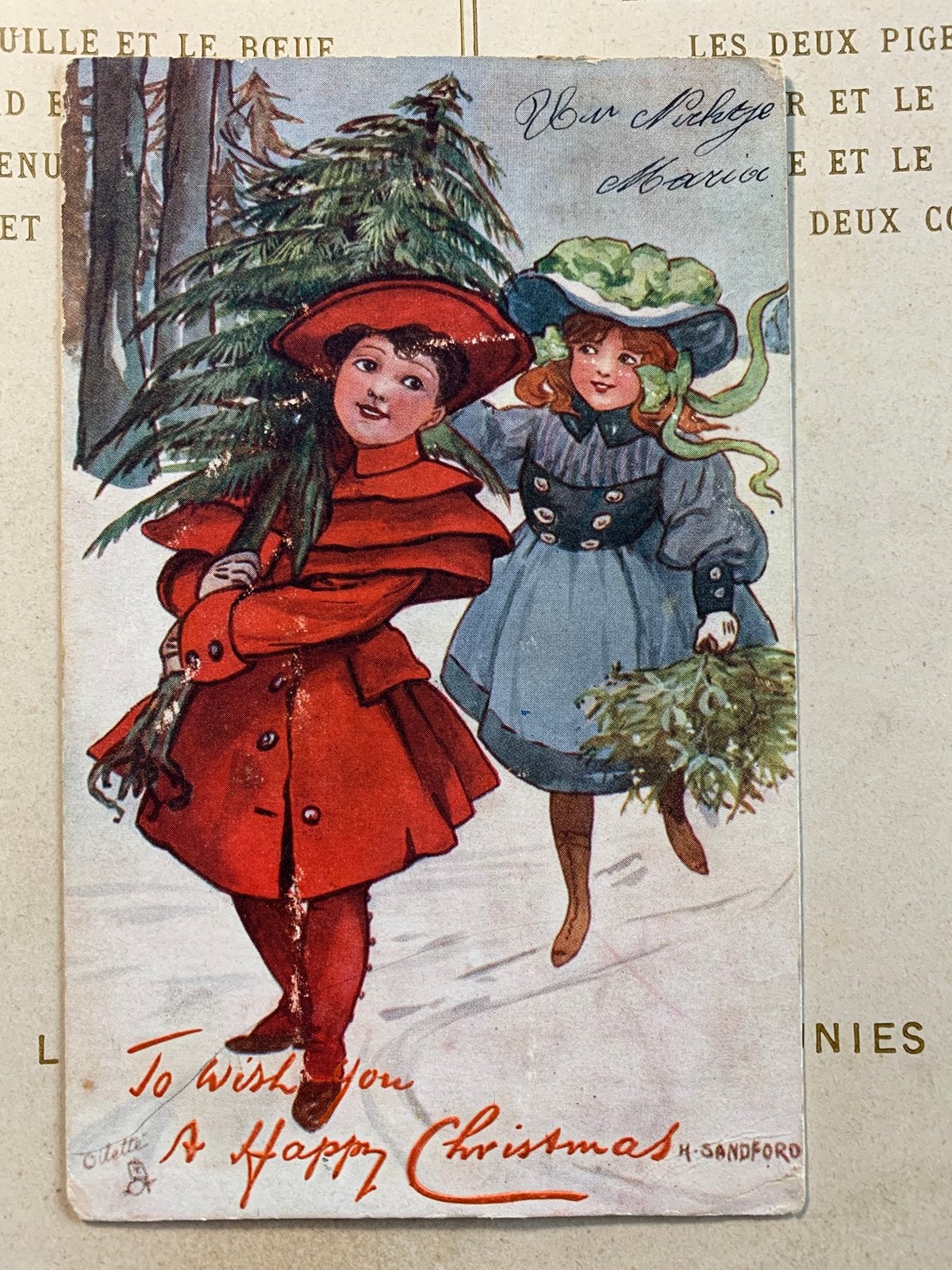 1905 To wish you a happy christmas (MC), Ophalen of Verzenden, Voor 1920, Gelopen, Feest(dag)