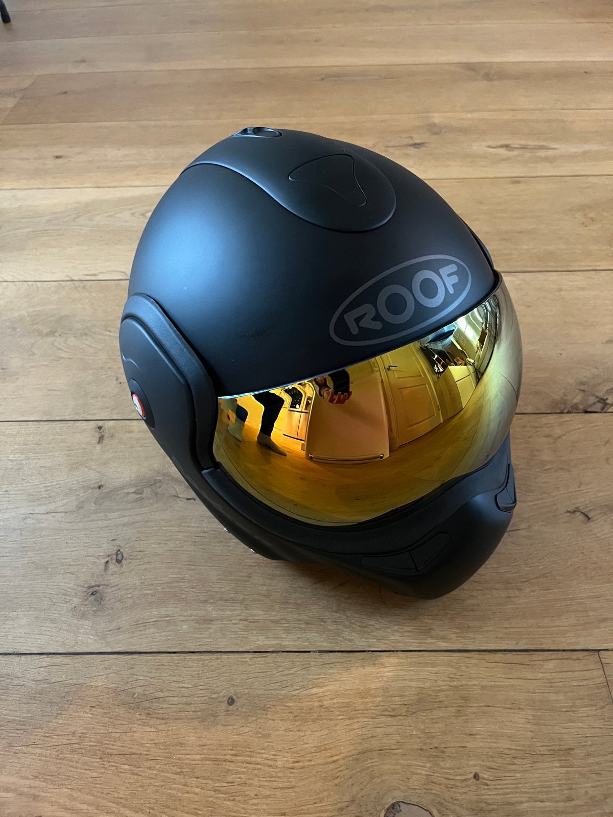 Boxxer Systeemhelm - BIJNA NIEUW! - met gouden vizier maat S, Motoren, Ophalen of Verzenden, Tweedehands, Heren, Overige typen