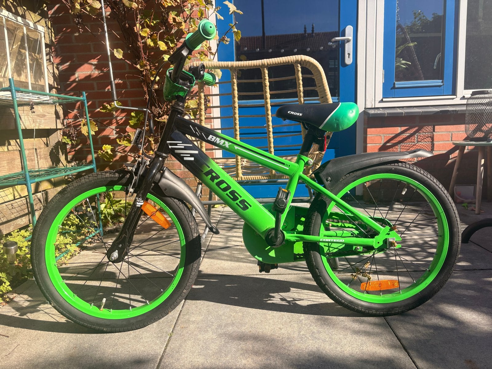 BMX Cross kinderfiets - Groen/Zwart - 18 inch, Fietsen en Brommers, Ophalen, Terugtraprem, Staal, 16 tot 20 inch