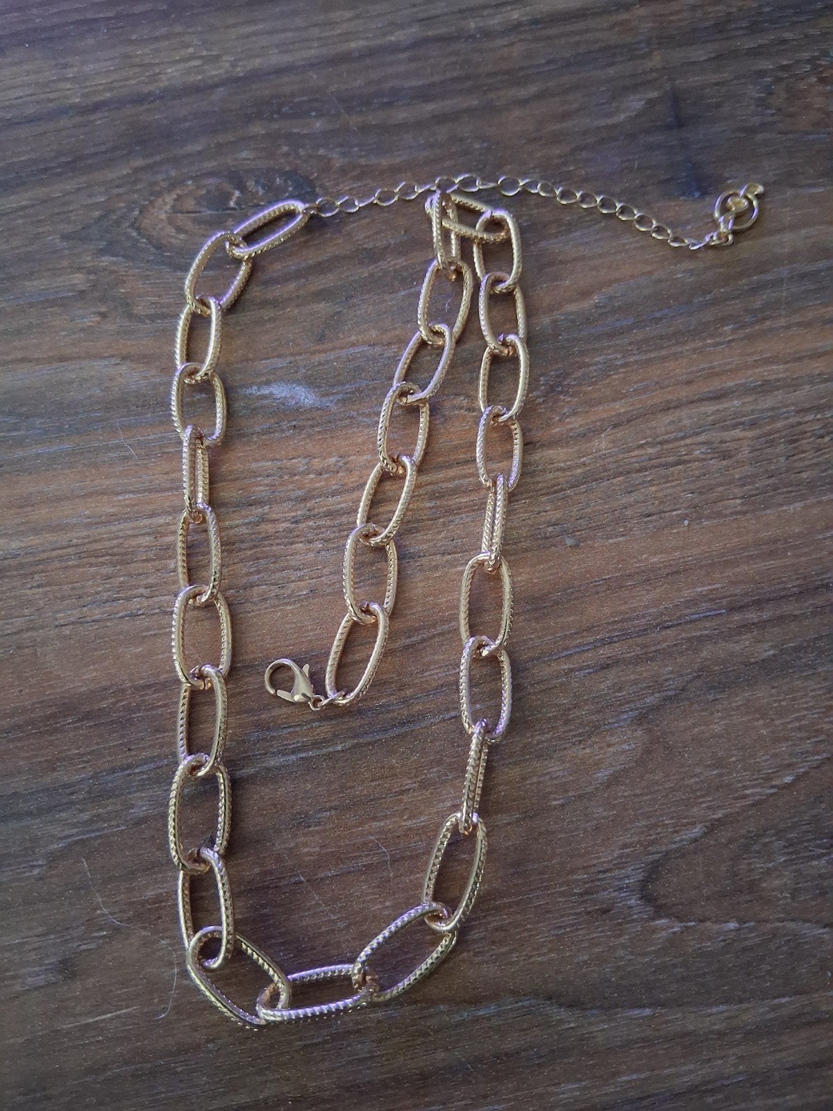 Gouden ketting 53 cm, Overige materialen, Verstelbaar, Ophalen of Verzenden, Zo goed als nieuw