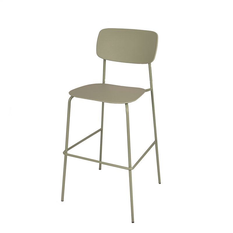 Vintage Look Kunststof Barkruk Retro Zwart Olijf Groen Zalm