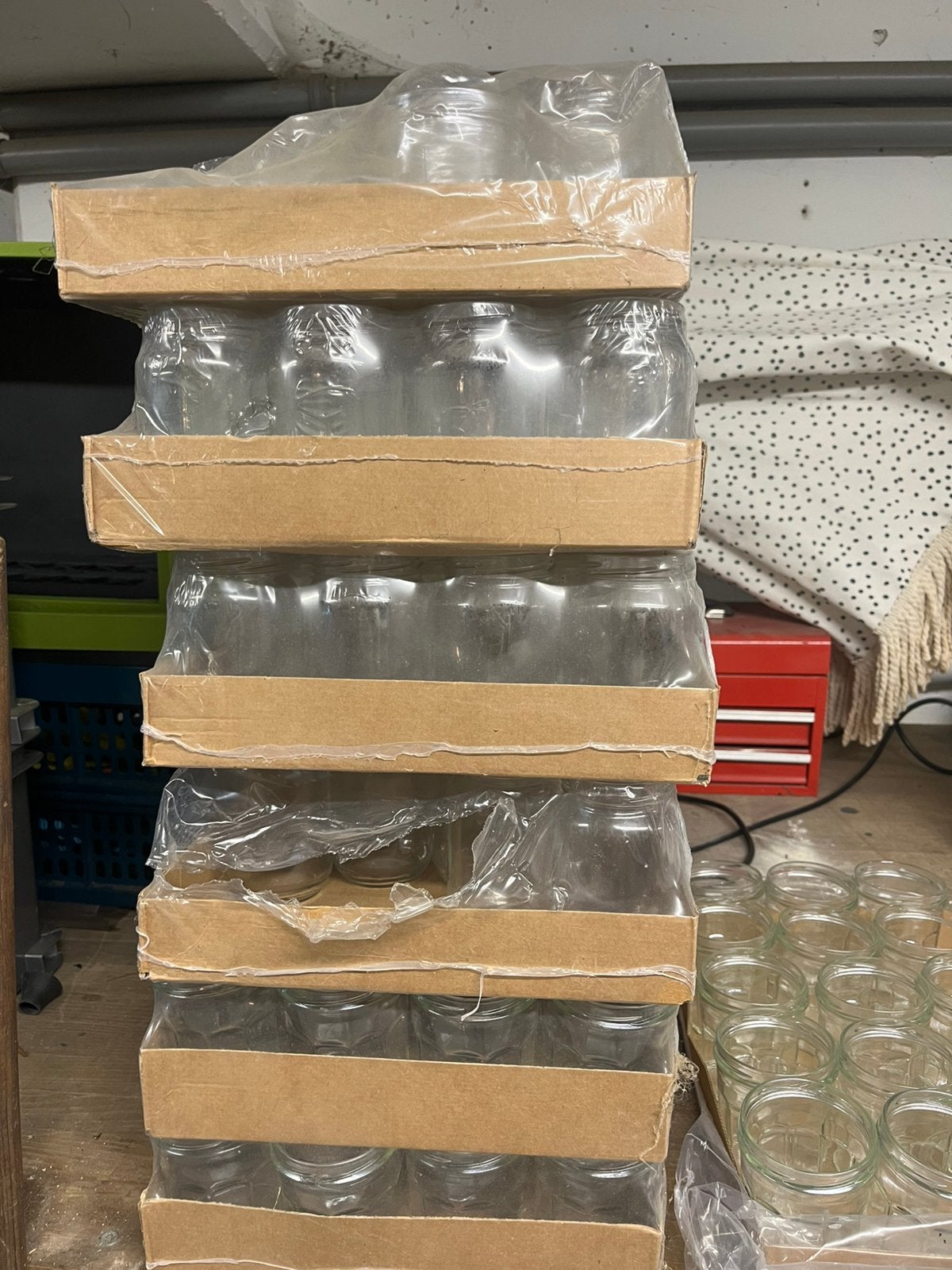 150 glazen jampotten / inmaakpotten – 2 maten, Ophalen, Zo goed als nieuw, Glas, Pot, Bus of Blik