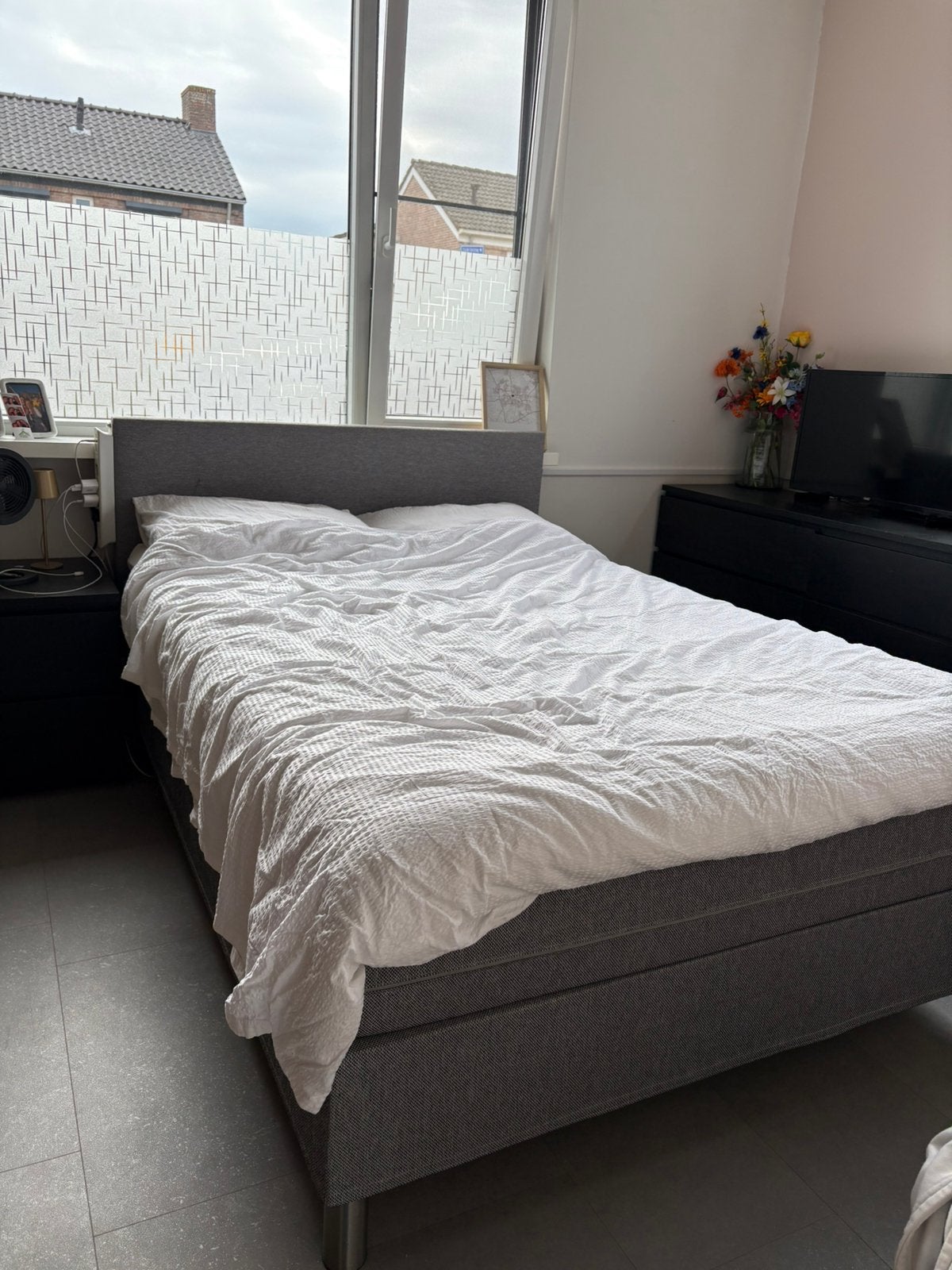 Bed twijfelaar, Ophalen, Gebruikt, 140 cm, Twijfelaar