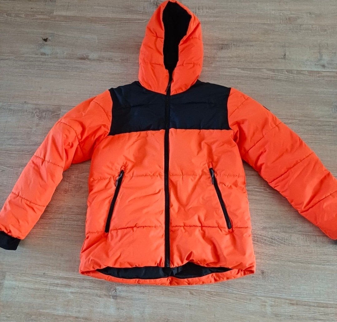 Icepeak winterjas oranje/zwart maat 164, Gebruikt, Ophalen of Verzenden, Icepeak, Jongen