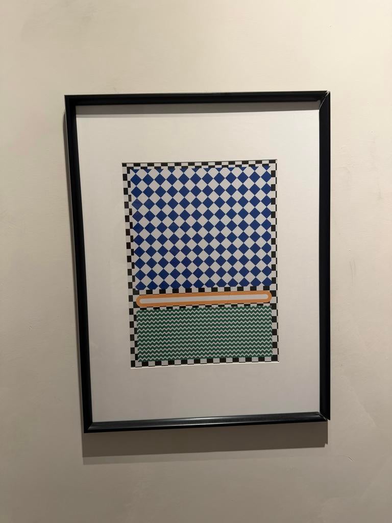 Checkered Rothko Inspiratie Kunstprint Ebern Designs, Antiek en Kunst, Ophalen of Verzenden