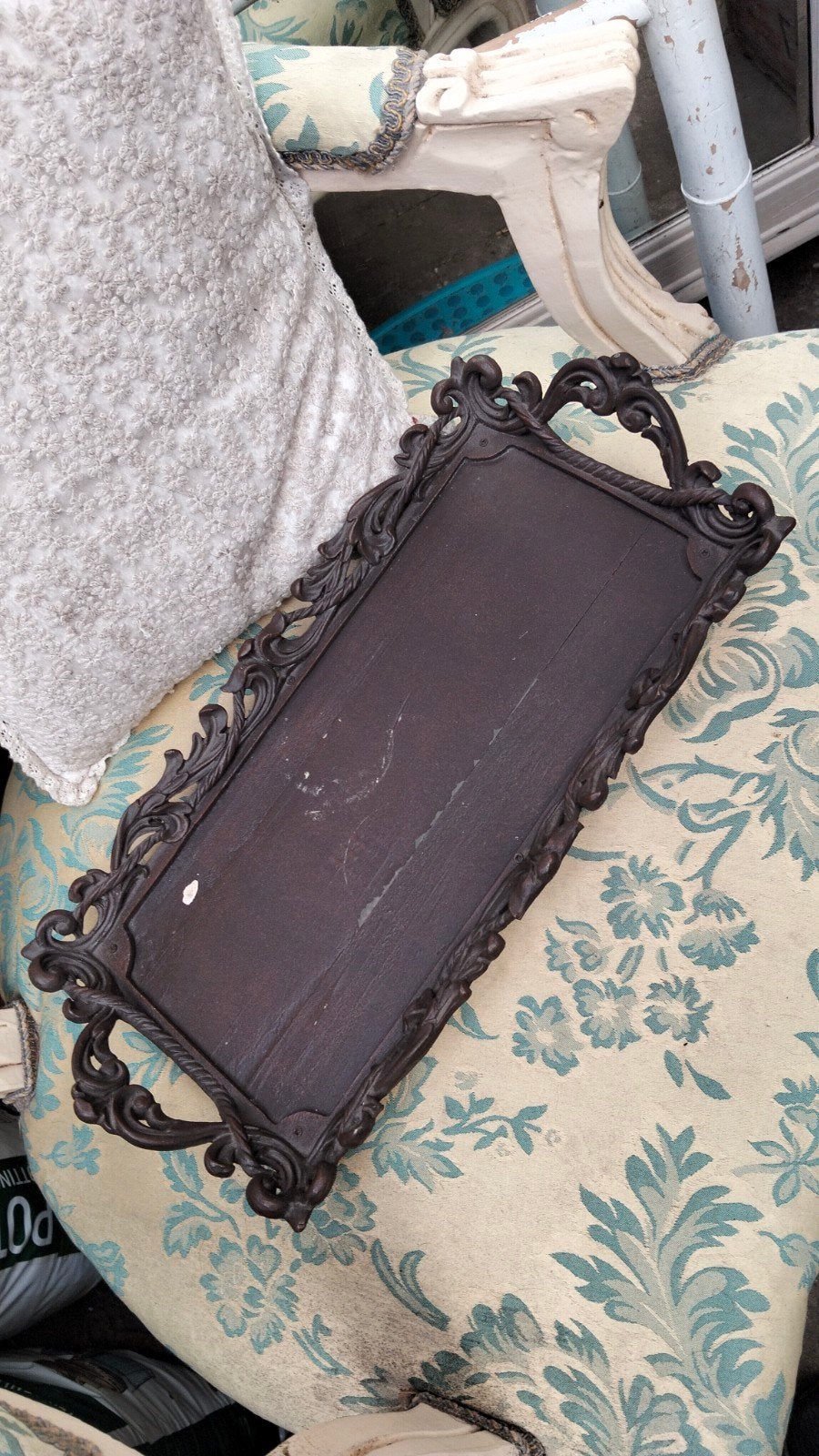 Brocante dienblad leuke details, Huis en Inrichting, Gebruikt, ., Ophalen of Verzenden, .