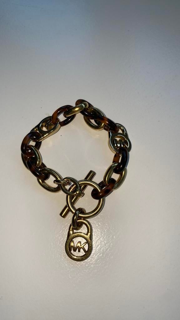 Michael kors bruin goud schakel armband met doosje, Ophalen of Verzenden, Zo goed als nieuw, Goud