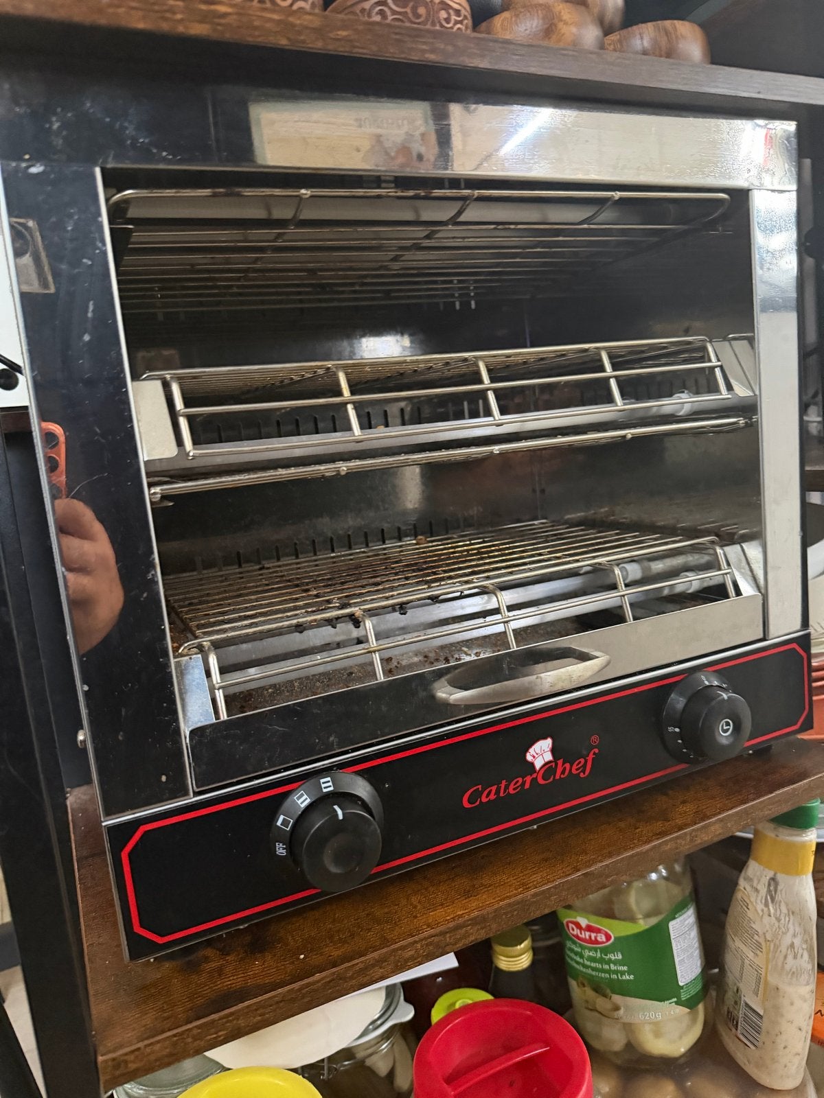 CaterChef Professionele Broodrooster/Salamander, Ophalen of Verzenden, Gebruikt, Uitneembare kruimellade