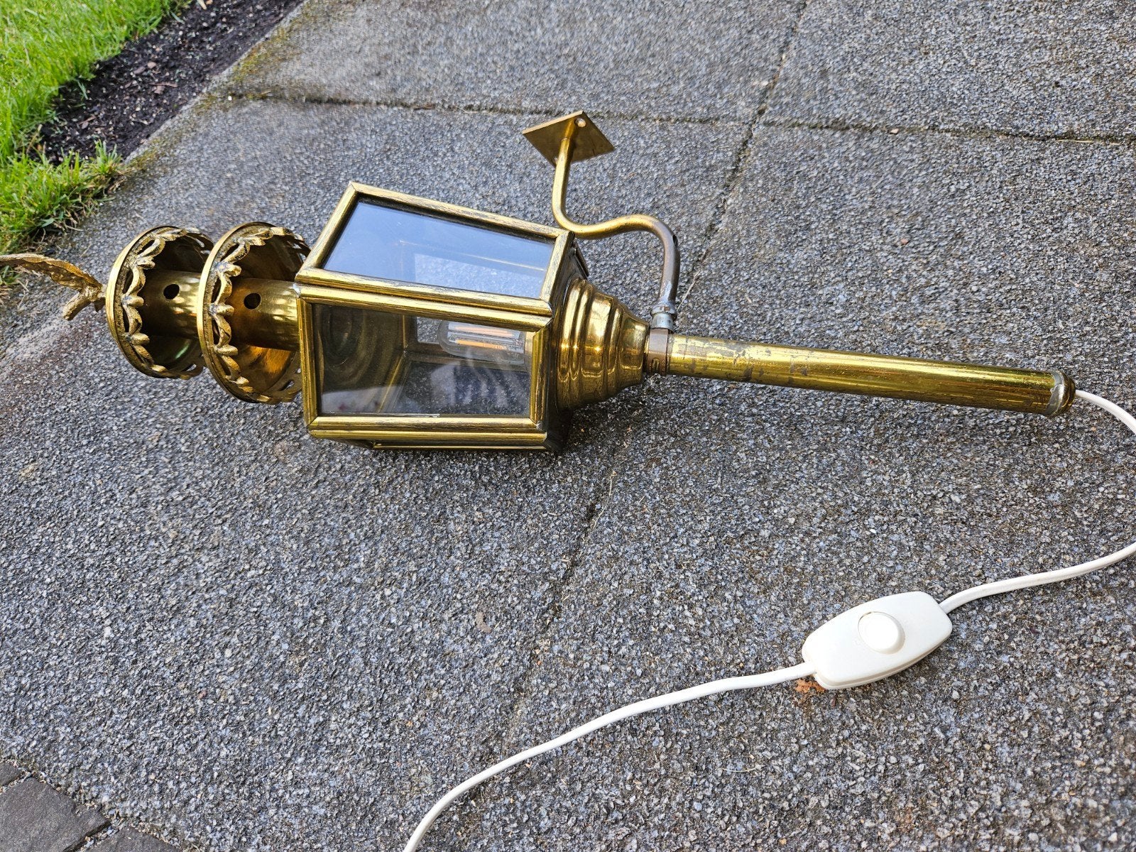 Antieke koperen koetslamp, Ophalen of Verzenden