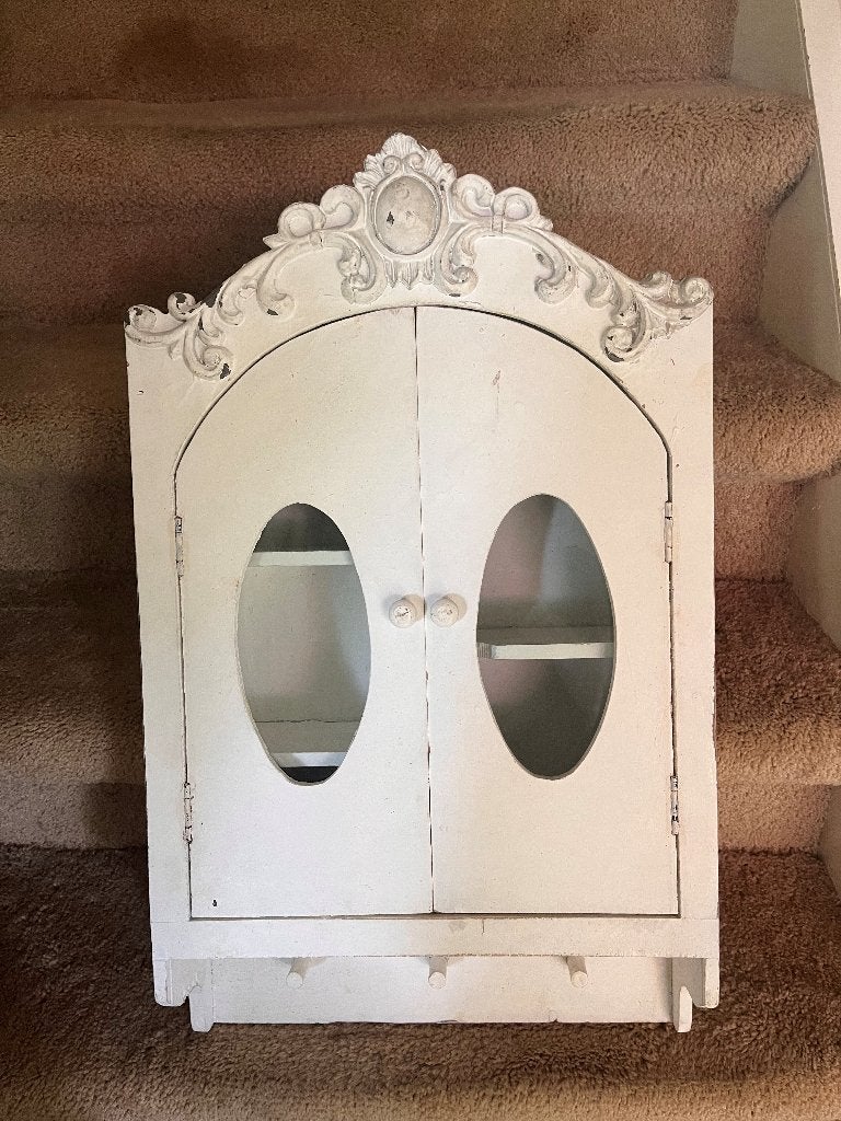 Brocante landelijk vitrinekastje, Ophalen of Verzenden