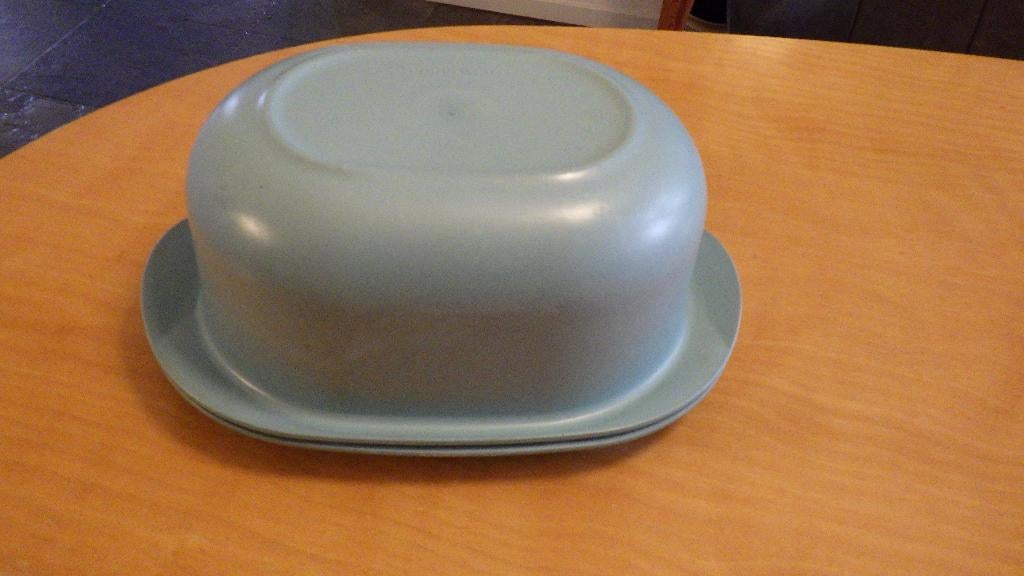 mooie blauw/groene voorraadbak van tupperware, Ophalen of Verzenden, Gebruikt, Blauw, Overige typen