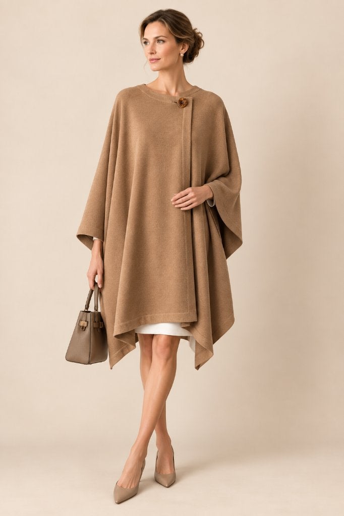 Natan L’Entracte camel wollen poncho designer one size, Maat 38/40 (M), Bruin, Verzenden, Nieuw