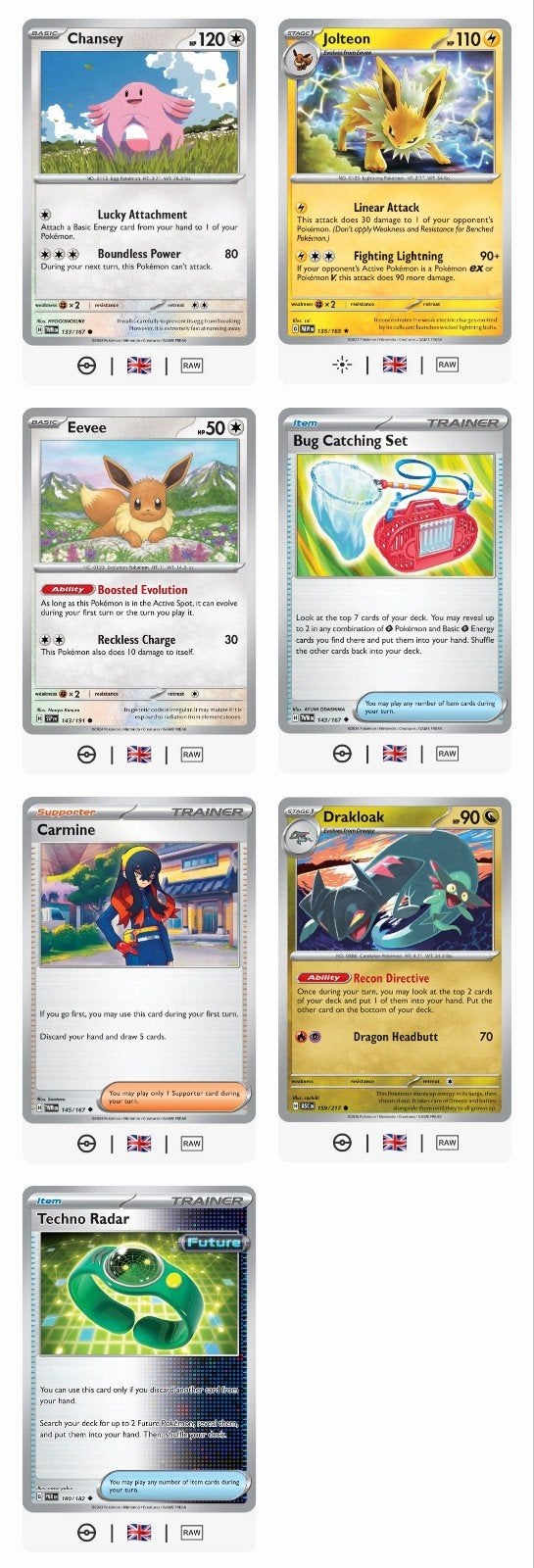Pokémon kaarten, Ophalen of Verzenden, Zo goed als nieuw, Meerdere kaarten, Foil